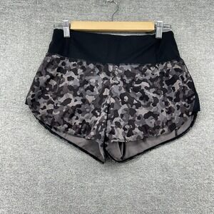 Athleta Running Free Printed Shorts Women XS Brown Camouflage Activewear